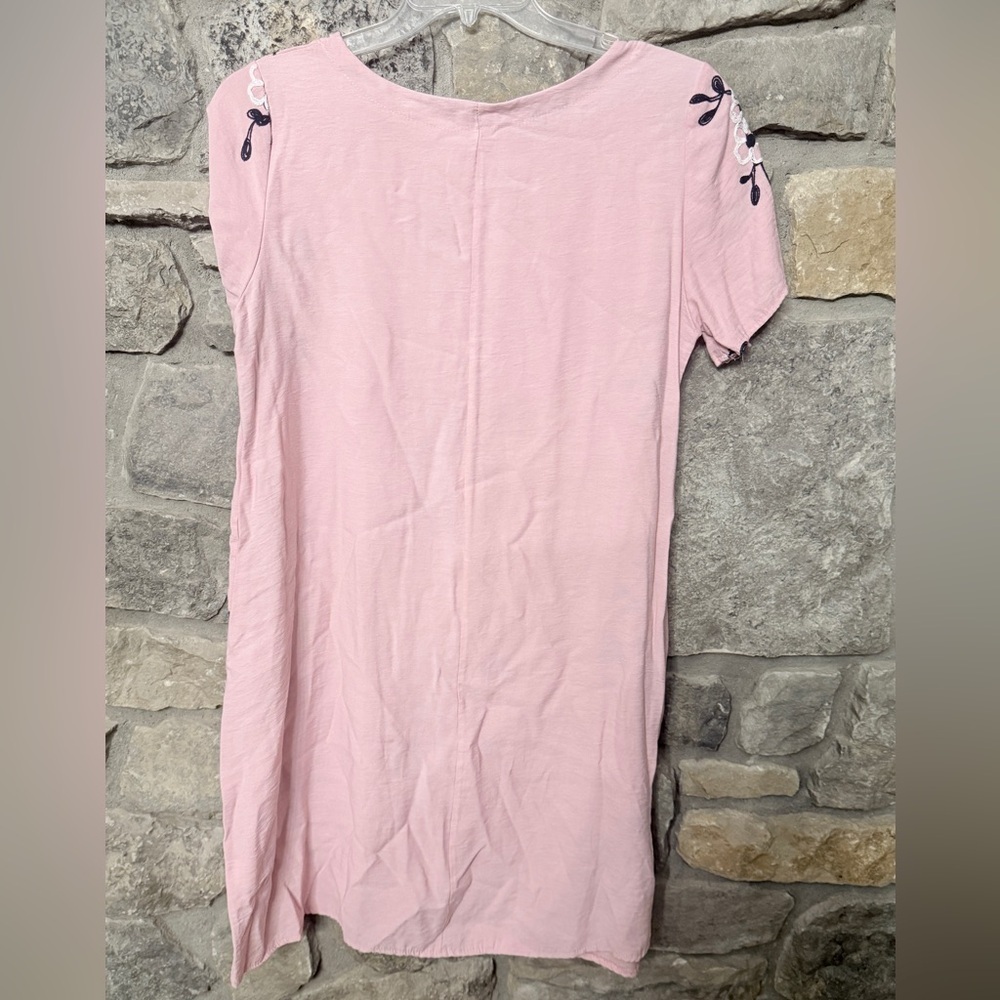Ana & Rose Pink Embroidered Flower Dress Sz M. EUC. SUPER CUTE! AS - Picture 5 of 6